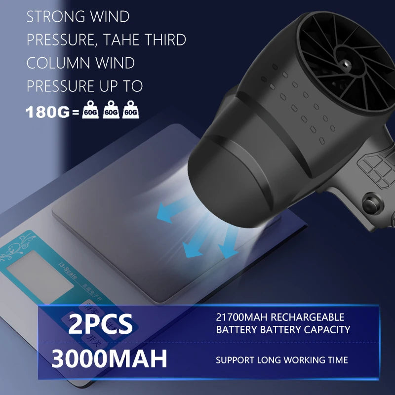 Ventilador Turbo eléctrico de 120 km/h, sopladores de 36000rpm, potente ventilador de chorro inalámbrico, herramienta de soplado de aire de polvo de hojas de nieve para batería de 21V