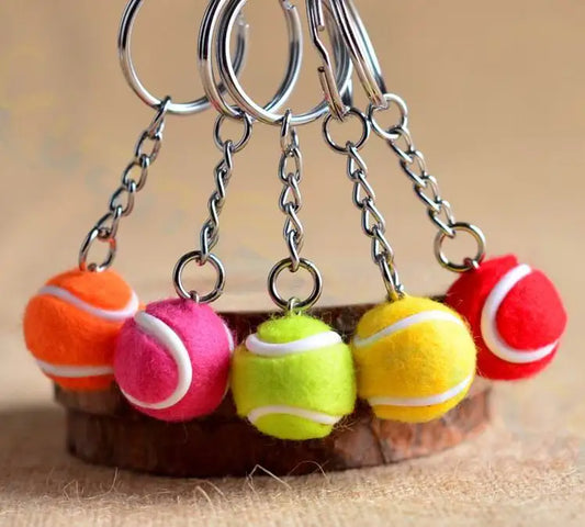 Llavero colgante de bolsa de tenis de plástico, mini bola de tenis, adornos pequeños, llavero publicitario deportivo, llavero de recuerdo para fanáticos