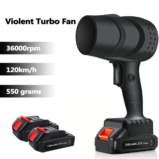 Ventilador Turbo eléctrico de 120 km/h, sopladores de 36000rpm, potente ventilador de chorro inalámbrico, herramienta de soplado de aire de polvo de hojas de nieve para batería de 21V